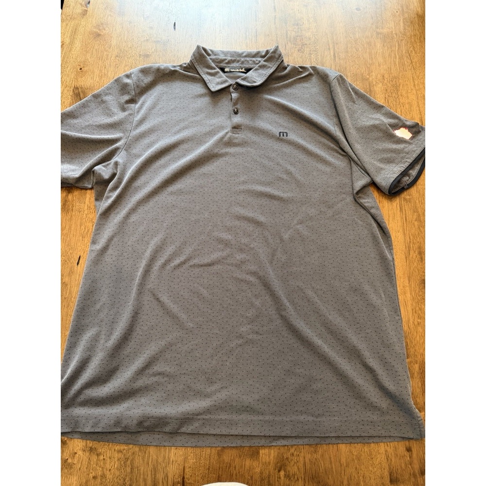 TravisMathew Men's Wisconsin Gray Performance Golf Polo Shirt Short Sleeve XXL